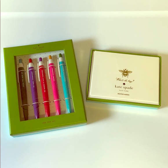 Kate Spade pens and notecard duo